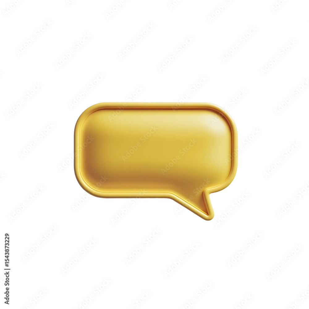 A Luxurious Golden Speech Bubble Symbolizing Communication and Dialogue Gleaming with a Metallic Sheen Against a Plain Backdrop Promoting Interaction and Messages Radiantly A Luxurious Golden Speech Bubble Symbolizing Communication and Dialogue Gleaming with a Metallic Sheen Against a Plain Backdrop Promoting Interaction and Messages Radiantly