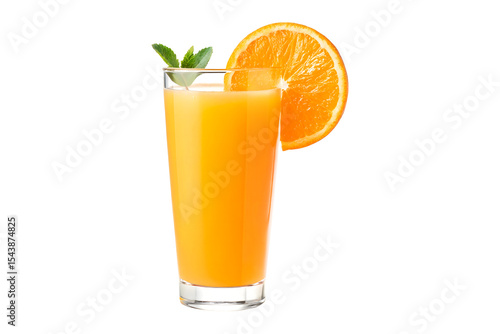 Glass of orange juice isolated on transparent background