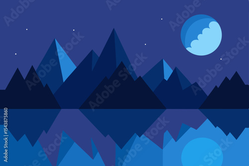 night landscape with moon