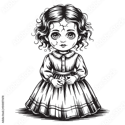 creepy porcelain doll