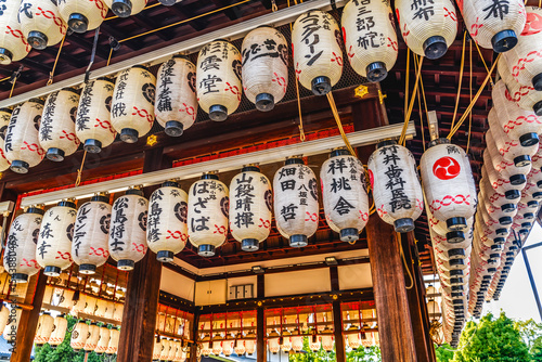 Photography Colorful lanterns, Yasaka Shrine, Kyoto, Japan