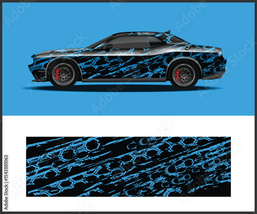 Customized Mini Cooper with Green and Black Racing Stripes Wrap Design