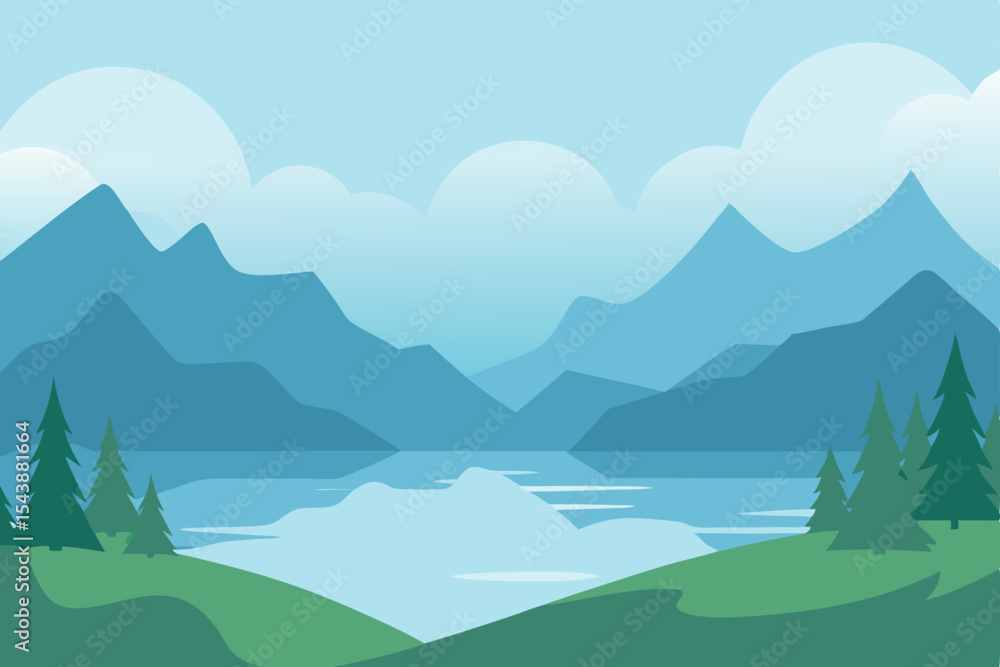 Fototapeta premium landscape with mountains