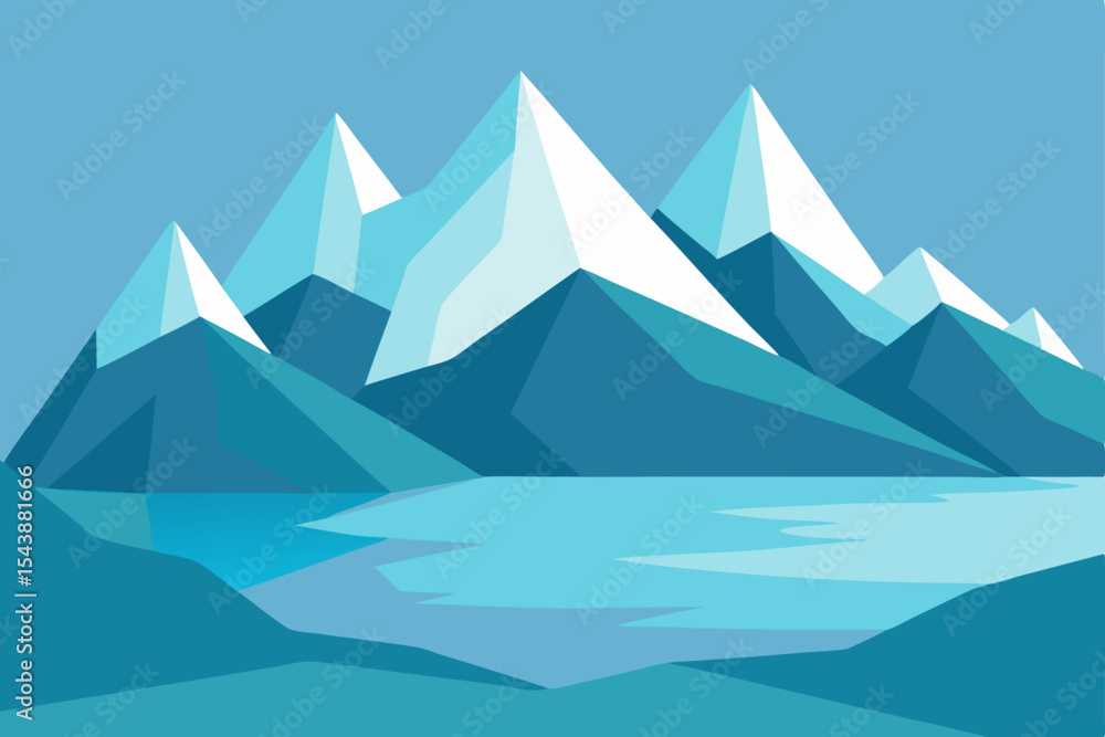 Fototapeta premium vector illustration of a mountain landscape