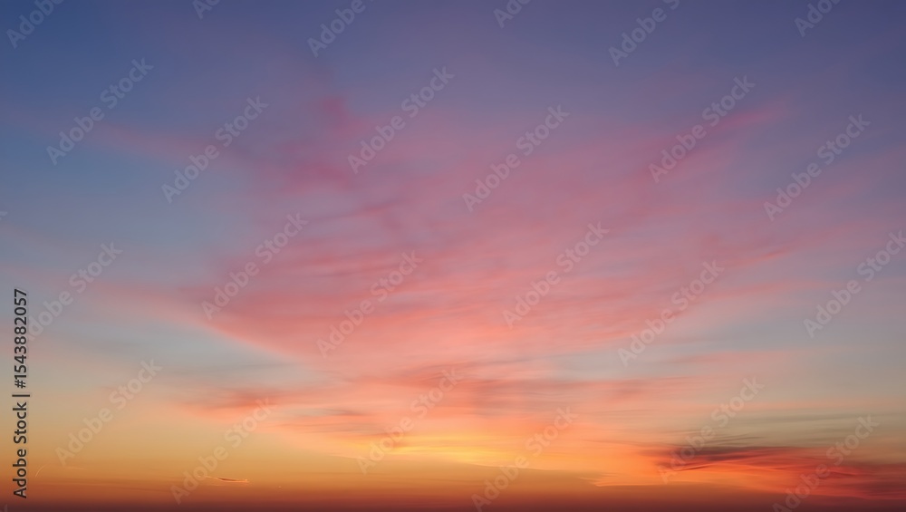 Obraz premium Serene Sunset Sky Hues Pink Orange Yellow Cloudscape Dramatic Natural Beauty