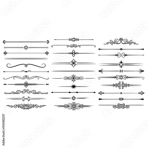 Elegant decorative divider design elements vector set for invitation cards and page decoration and design