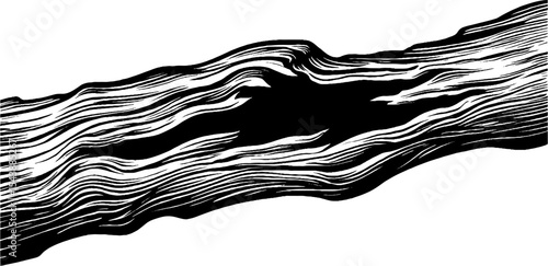 Abstract tree bark design with peeling layers and distinctive dark groove pattern