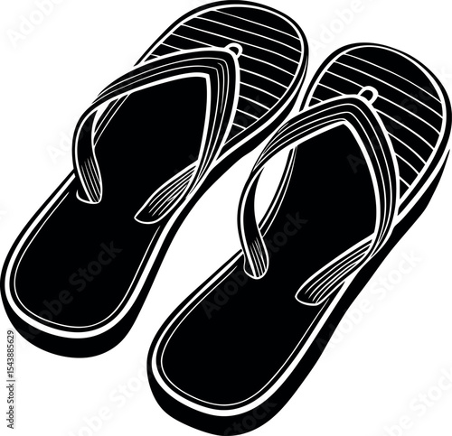 flip flop sandals vector Shallotte on white background