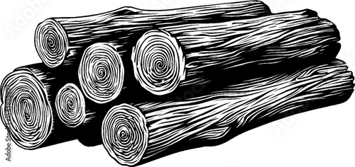 Wood carving art with gouge tools in black and white for design and craft inspiration