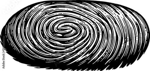 Intricate fingerprint pattern with spiral smudges and crosshatch design for creative use