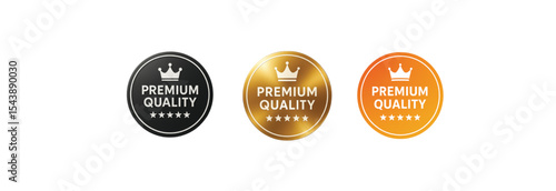 Premium Quality Round Badges – Luxury Gold Black Orange Labels for Products and Branding