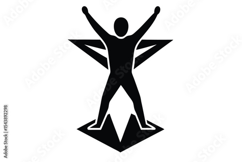 victory dance vector icon