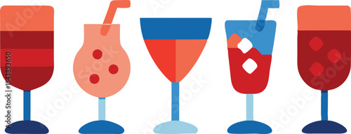 Summer Cocktail Icon Pack – Colorful Tropical Drink Vector Set