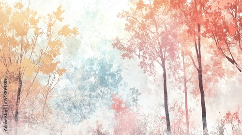Gentle hues of autumnal trees.