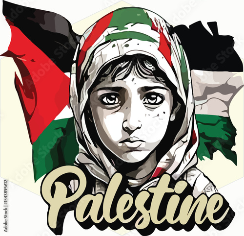 palestine kid vector