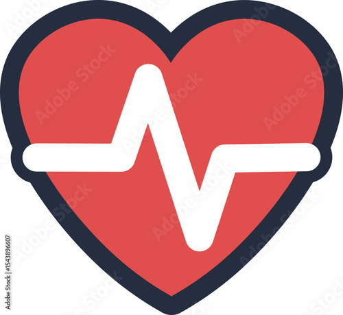 Heartbeat Icon and Electrocardiogram