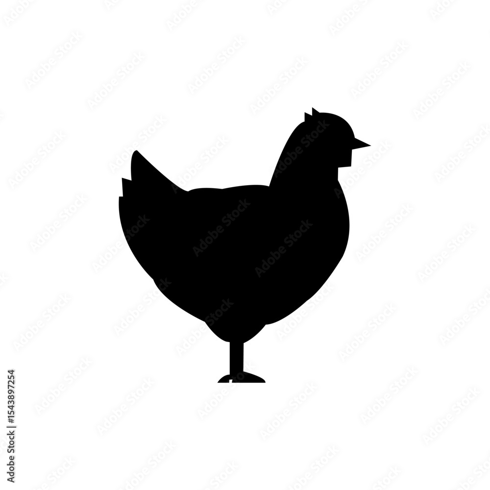 Fototapeta premium illustration, vector, chicken, rooster, icon, farm, animal, isolated, bird, poultry, cock, symbol, image,