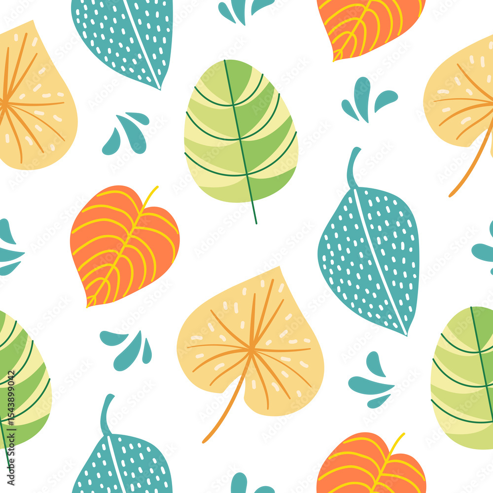 Obraz premium autumn leaves seamless pattern