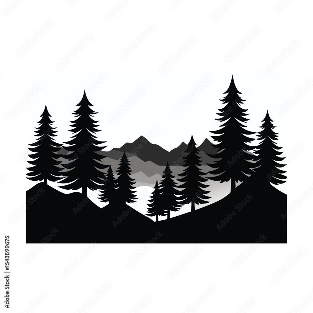 Obraz premium Isolated fir trees vector illustration for Christmas and winter holiday designs