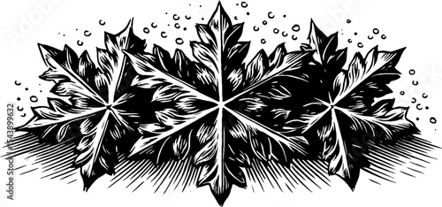 Intricate snowfall design with flurries and large flakes for winter decor