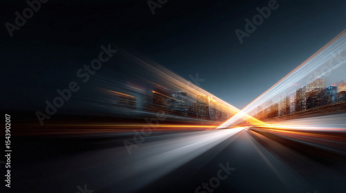 Abstract city motion blur. Powerful, modern background. Great for business, technology or finance projects. Evokes speed, progress  innovation.