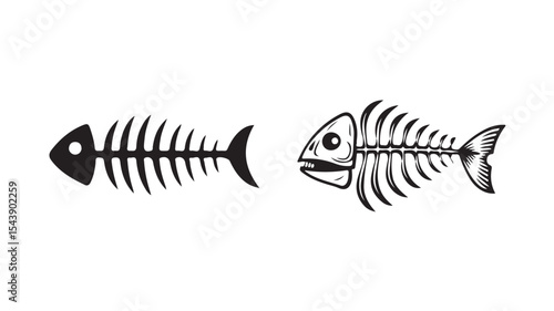 Cartoon fish bone icon, vector illustration eps 10.