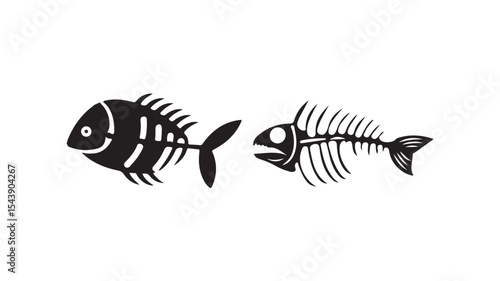 Fish bone icon on white background. fish skeleton sign. fish bone symbol. flat style. vector illustration eps 10.