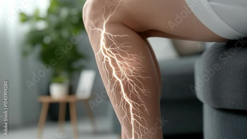 Leg sensation: nerve impulse, tingling signal, varicose discomfort, muscle fatigue, circulation issue, restless feeling, vascular symptom, skin reaction, goosebump trigger, subtle pressure.