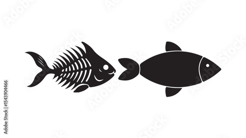 Fish bone icon on white background. fish skeleton sign. fish bone symbol. flat style. vector illustration eps 10.