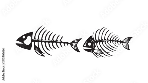 Fish bone icon on white background. fish skeleton sign. fish bone symbol. flat style. vector illustration eps 10.