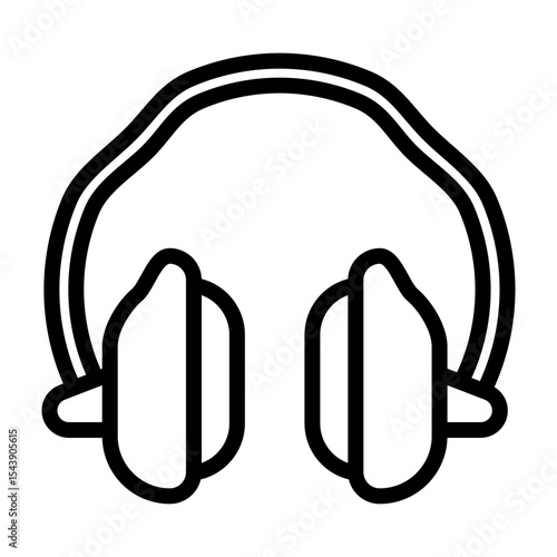 Ear Protection  Vector Line Icon Design