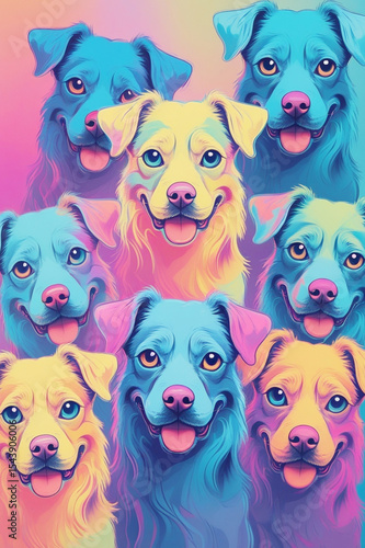 Colorful Dogs Pop Art Portrait