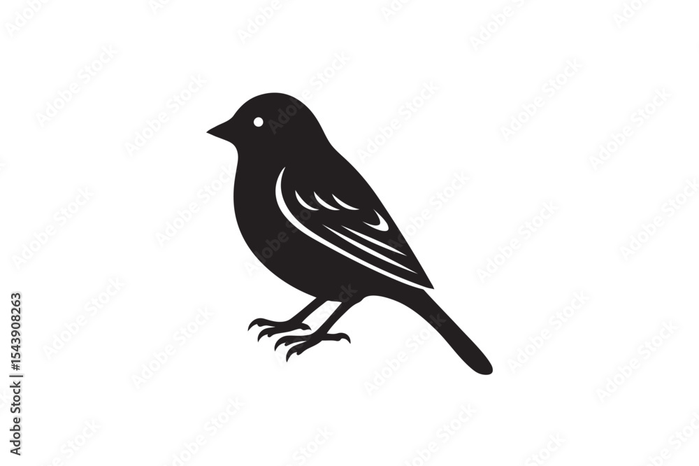 Obraz premium Beautiful sparrow bird silhouette.01