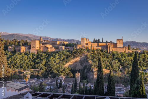 Albaicin, Province of Granada, Andalusia, Spain. Late afternoon view of the A...