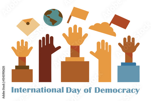 Global Cultural Voting Methods Vector Illustration in Earthy Tones