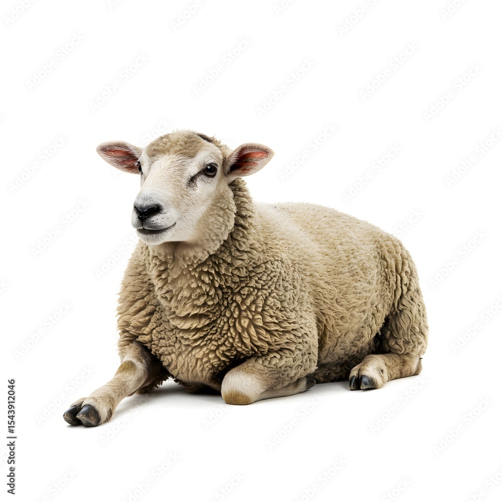 Fototapeta premium Realistic sheep in a white background