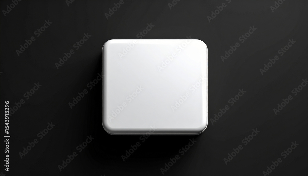 White Square Jar On Black Background White Square Jar On Black Background
