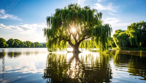 Weeping Willow Sunset Lake.