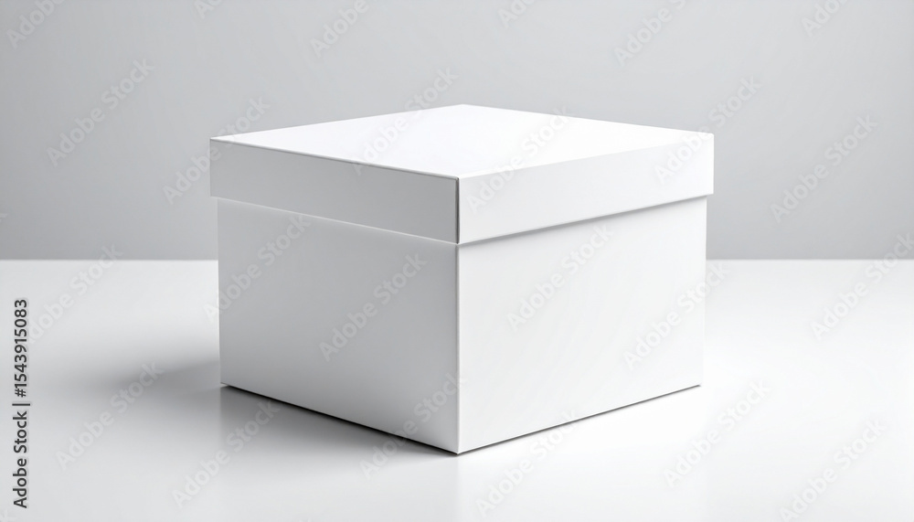 White Rigid Box On Black Studio Background White Rigid Box On Black Studio Background