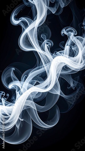 Abstract White Smoke Swirls.