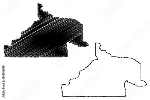 Rio Negro (Region of Argentina, Argentine Republic, Provinces of Argentina) map vector illustration, scribble sketch Río Negro Province map