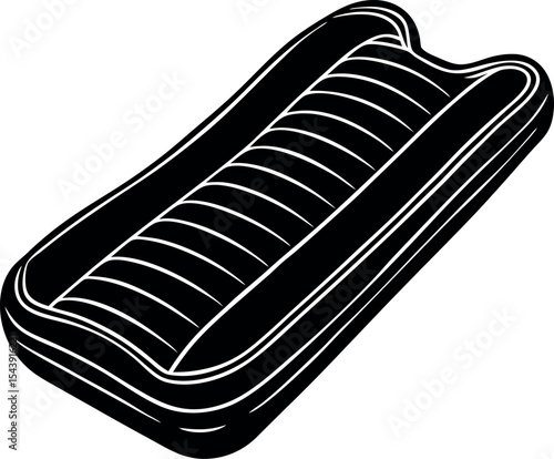 Inflatable Beach Mattress Vector Silhouette On White Background