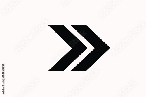 Dual chevron graphic illustration suggesting progression, direction, or next level