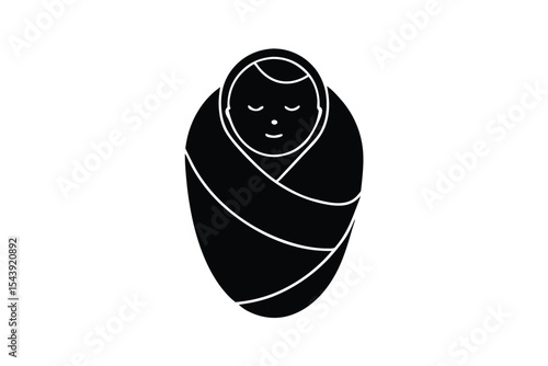 baby swaddle vector icon