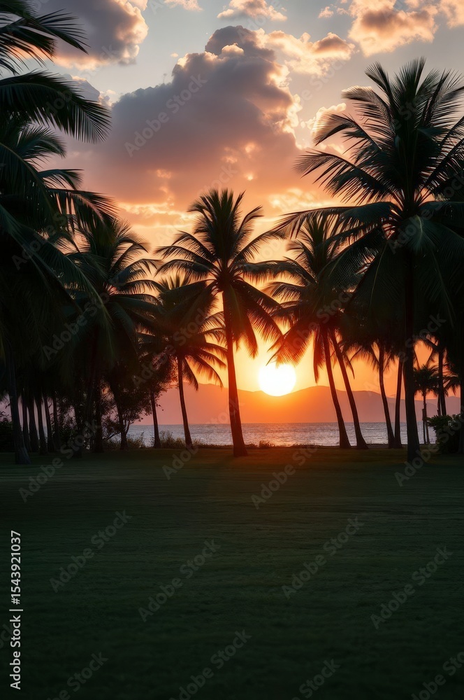 Obraz premium Tranquil Jamaican Sunset Landscape