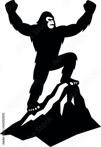 Fotografie Bigfoot triumphant on a mountain peak