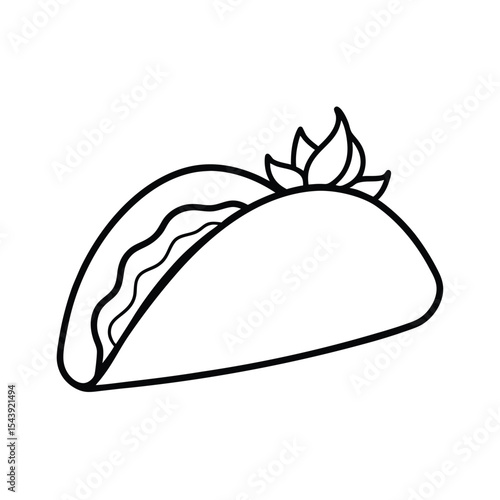 Vegetable omelette folded neatly presented in smooth clean line drawing Vector illustration