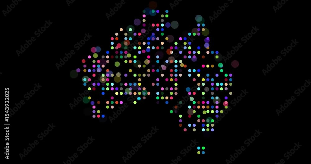 Australia Country Silhouette With Dots Motion Australia Country Silhouette With Dots Motion