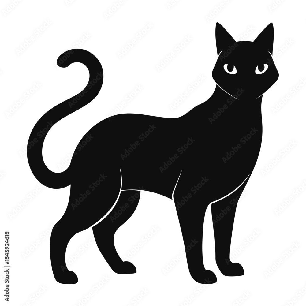 Cat silhouette vector Style with white background
Cat silhouette vector Style with white background