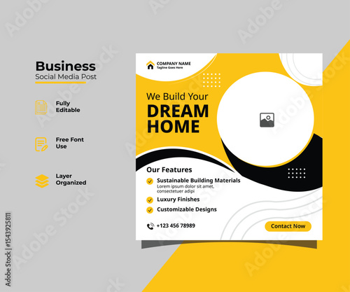 Creative Real Estate Social Media Banner Template – Modern Home Design Promotion